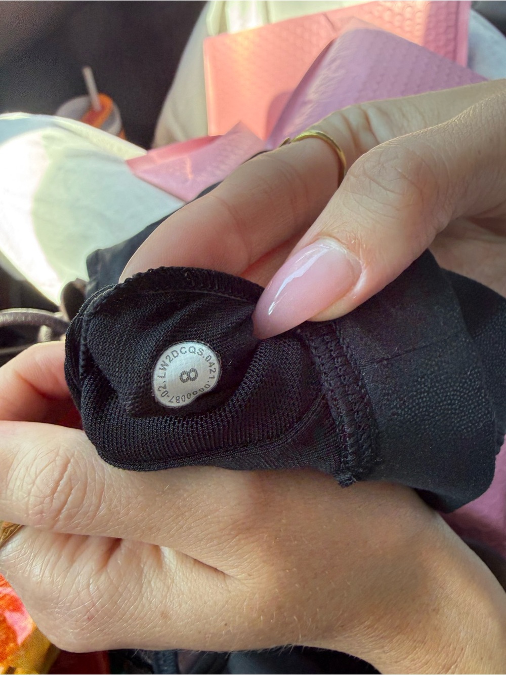 lululemon athletica Black Shimmer Thin-Strap Sports Bra - Picture 5 of 5